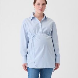 GAP Light Blue Button Down Maternity Shirt